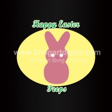 Happy Easter Peeps Heat Transfers Vinyl for Decoration